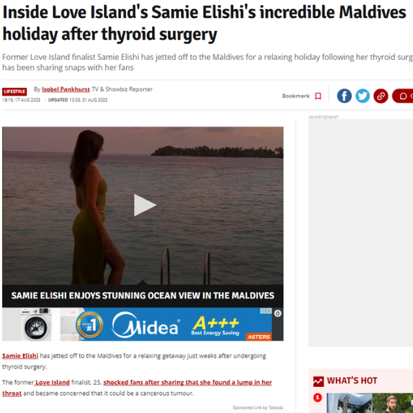 OK! Magazine: Samie Elishi relaxing on her getaway at the tropikal paradise