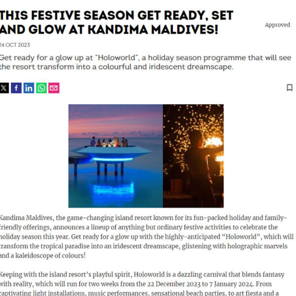 Ttg Media Noticeboard  UK : This festive season get ready, set and glow